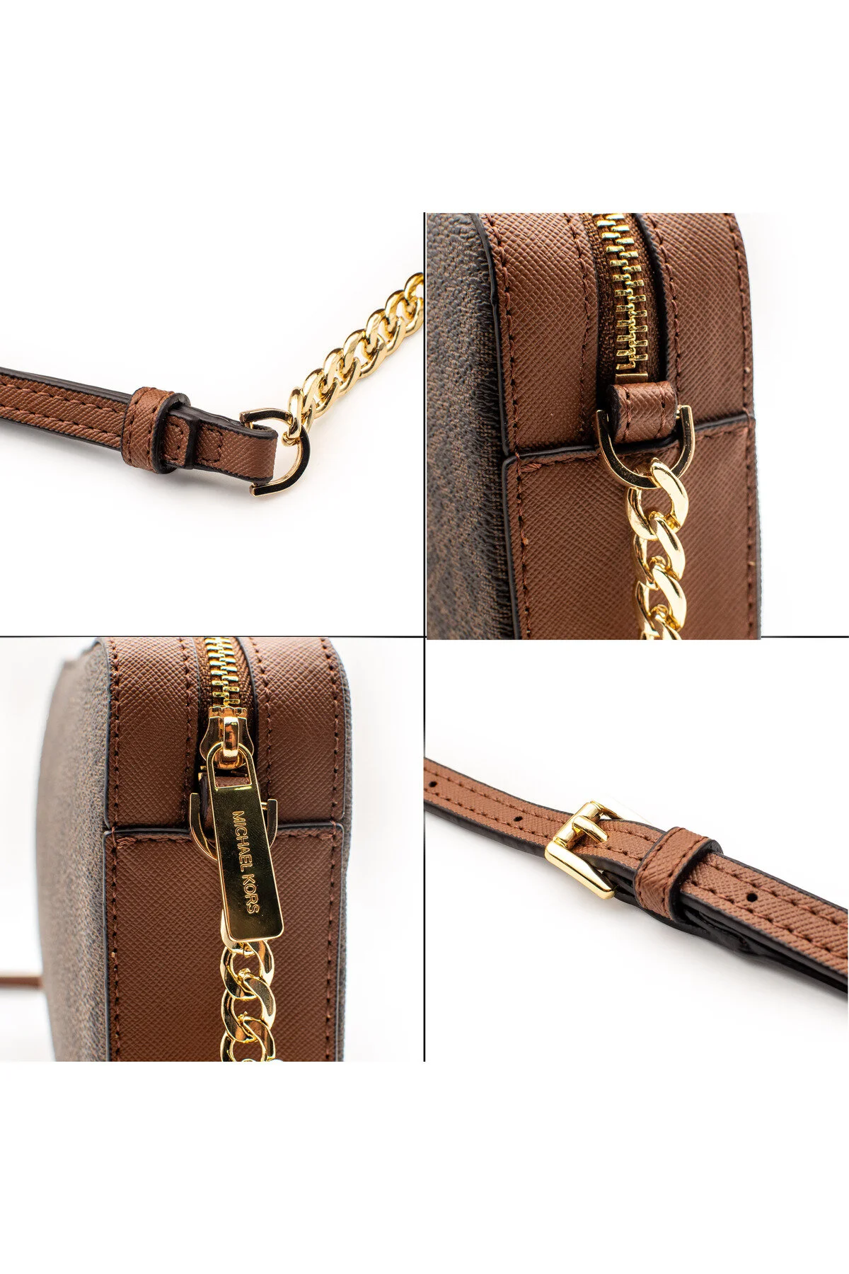 Michael Kors Jet Set Large Logo Crossbody Çapraz Omuz Çantası Kahverengi