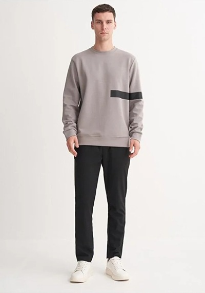 Cazador Dynamic Regular Fit Pamuk Karışımlı Scuba Sweatshirt Gri