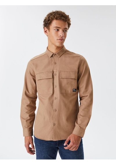 LOFT Regular Fit Erkek Gömlek U.kol Lf2028625 Q1.v1 Camel