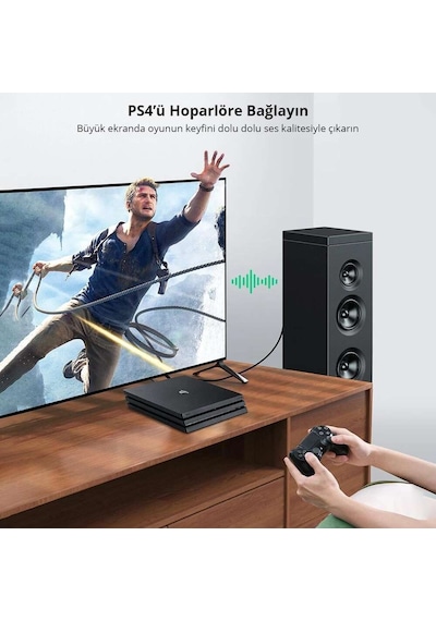 Ugreen Toslink Optik Ses Kablosu 1.5 Metre, Siyah, 70891