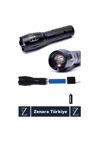 Kamp Avcı Güvenlik Balıkçı Deprem Enerji Tasarruflu 4 Mod Zoomlu Güçlü Beyaz Işık Şarjlı El Feneri Çok Renkli