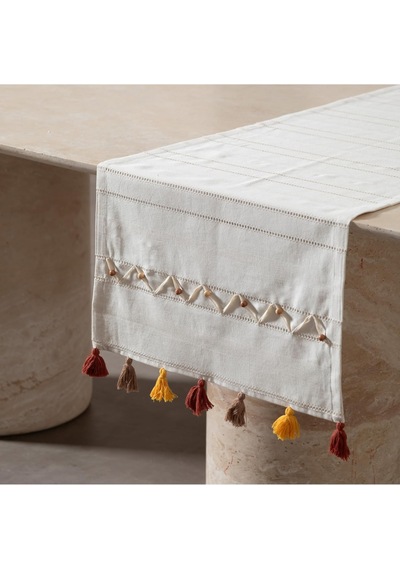 Boncuk Ponponlu Runner 50x130 Cm Çok Renkli