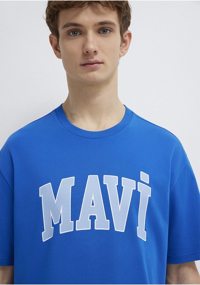 Mavi - Mavi Logo Baskılı Mavi Tişört 0611711-81330 Mavi