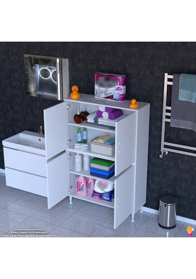 Eliusta Nuve Geniş Depolama Alanlı Dolap 100 Cm Banyo/mutfak Çok Fonksiyonlu 100x138x32,5 Cm Saklama Dolabı Beyaz Eliusta Nuve Geniş Depolama Alanlı Dolap 100 Cm Banyo/mutfak Çok Fonksiyonlu 100x138x32,5 Cm Saklama Dolabı Beyaz