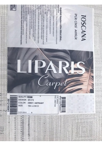 Liparis Halı Toscana 272 Gri Antrasit Serisi Triko Akrilik Salon Oturma Yatak Odası Halısı Gri - Antrasit