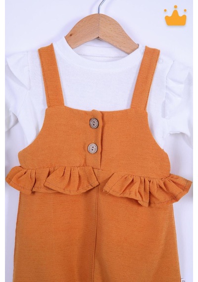 Babyhola Kız Bebek Çocuk Salopet Badi Takım 2338 Turuncu