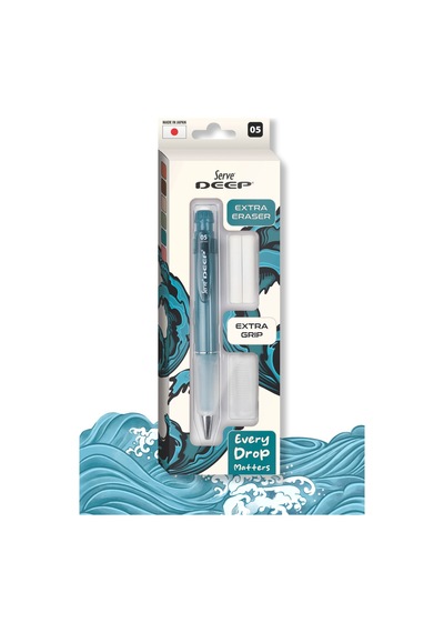 Serve Deep Versatil Kalem 05mm- Toprak Tonları - Yedekli Set Grip Ve Silgi Okyanus Mavi Okyanus Mavi