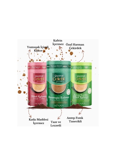 Fıstıklı,dibek,menengiç Kahvesi 250 Gr X 3'lü Set Diğer