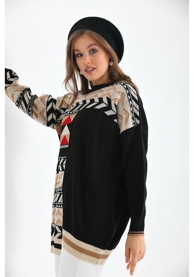 Ftz Women Kadın Etnik Desen Bluz Siyah 21-6269-siyah Siyah