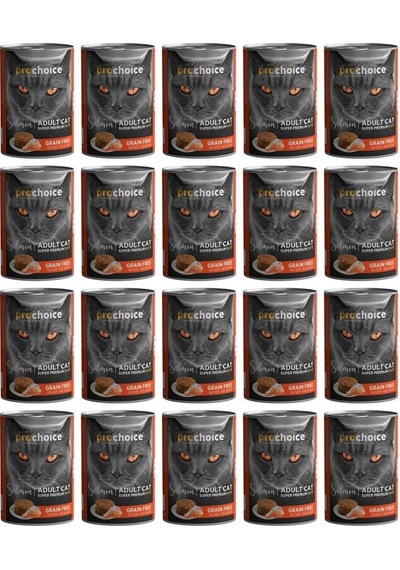 Pro Choice Somon Etli Sekersiz Tahilsiz Ezme Yetiskin Kedi Konservesi 400gr 20 Adet