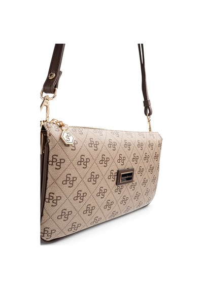 Silver & Polo Silver Polo Kahve - Kahve Monogram Kadın Çapraz Çanta Sp1291