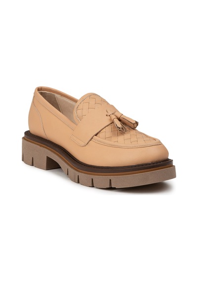 Deery Kadın Bej Hakiki Deri Loafer Ayakkabı - F2267zpdre01 Bej