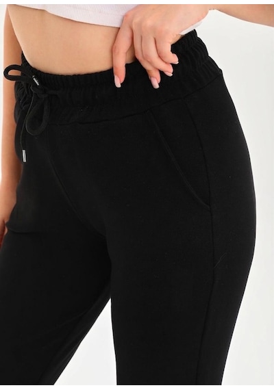Vogsign 383 Unisex Modal Kumaş Lastikli Paça Cepli Eşofman Altı Siyah