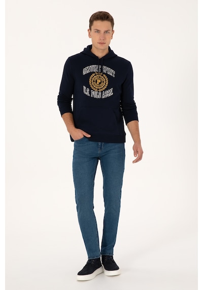 U.S. Polo Assn. Erkek Regular Fit Kapüşonlu Şardonlu Lacivert Sweatshirt 50308999-VR033