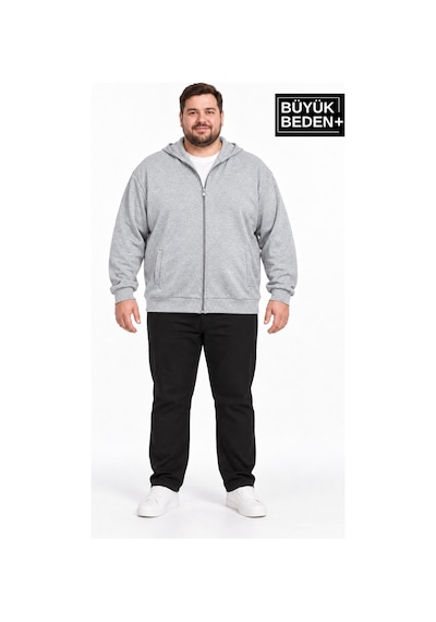 Süperlife Erkek Büyük Beden İki İplik Kapüşonlu Fermuarlı Cepli Sweatshirt Hırka Spr26bhr961 Gri Süperlife Erkek Büyük Beden İki İplik Kapüşonlu Fermuarlı Cepli Sweatshirt Hırka Spr26bhr961 Gri