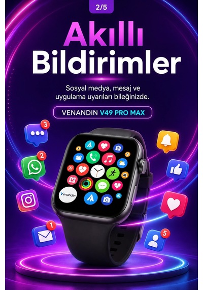 Spor Takip Özellikli Amoled Ekran Akıllı Saat Telefon Uyumlu Bluetooth Bağlantılı