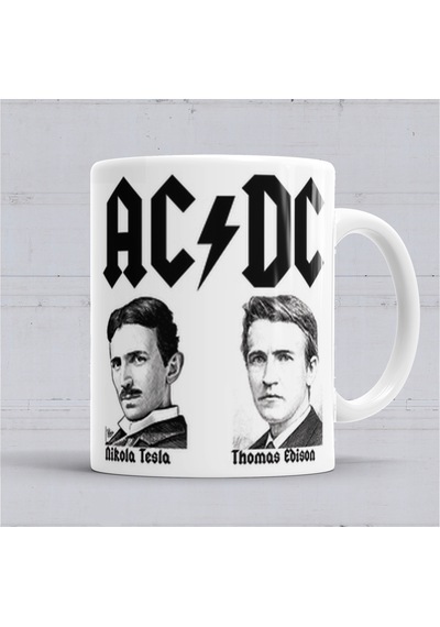 Ac Dc Tesla Ve Edison Kupa Bardak Porselen No36064 Karışık