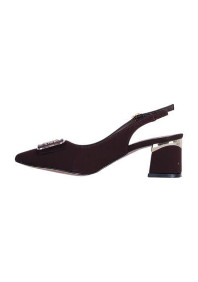 Esracan 2805 5cm Slingback Kadın Topuklu Ayakkabı Taba