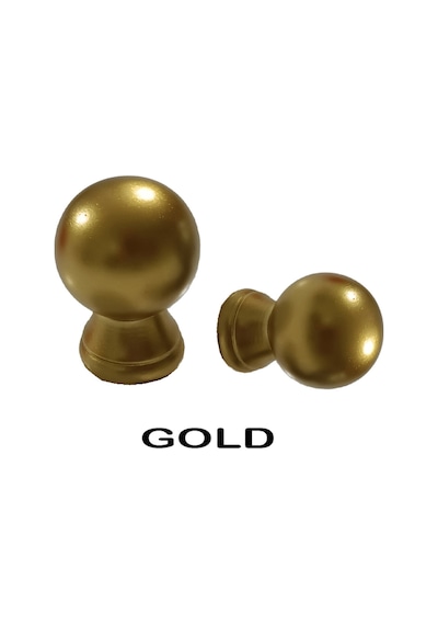 Perdemix Ahşap Rustik Top Başlık 2 Adet Gold