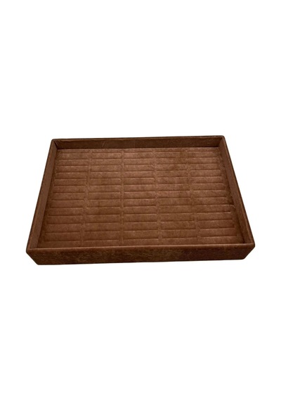 Yerli Üretim Süet Kumaş Kahve Renk 34/24 Cm Batırmalı Çekmeçe İçi Bileklik Kelepçe Tablası Çok Renkli