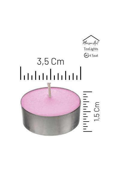 10 Adet Gül Kokulu Tealight Mum 4 Saat Yanar Dekoratif Mumluk Mumu
