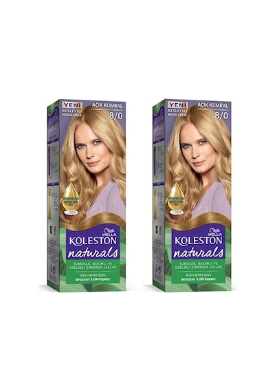 Hubrendy Tedarik Naturals Saç Boyası Açık Kumral 8/0 2x Paket