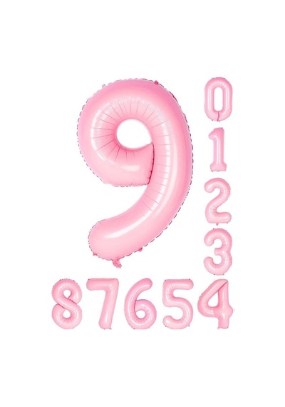 Rakam Folyo Balon 34 İnç 76-82 Cm Pembe, 9 Sku: Zeusb0f3kh9mqv .