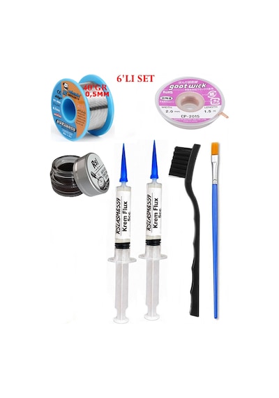 Lehimleme Seti 40 G 0,5 Mm Lehim Teli Cp-2015 Lehim Fitili Flux Lehim Toplama 2fırça Seti Tk129