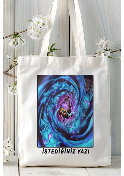 Art Hediye Hearthstone Oyun Baskılı Bez Çanta Omuz Çantası Kişiye Özel Model 16 Çok Renkli