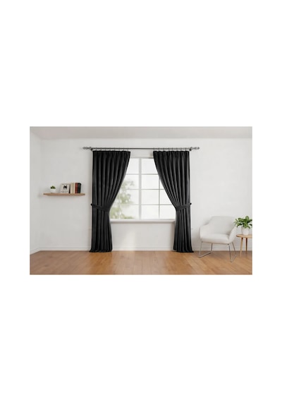 Gümüş Gri Ahşap Rustik - Alüminyum Borulu Ahşap Başlıklı Ahşap Ayaklı Perde Askısı - Halkalı Gri250cm - 866449399 Gri250cm
