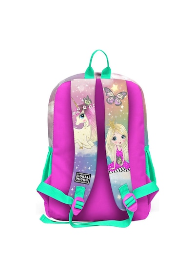 Coral High Kids Pembe Su Yeşili Unicornlu Kız Desenli 3 Lü Okul Çanta Seti Set0123733