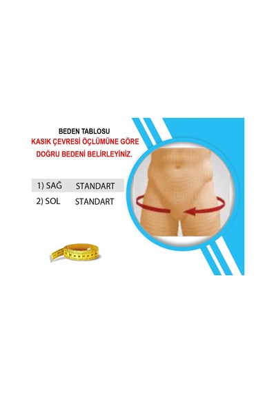 Code: Ort-279 Tek Taraflı Kasık Fıtığı Bağı Sağ - Sol Seçenekli / Standart Beden Siyah