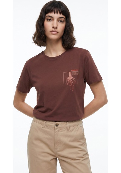 Discovery Expedition Kahverengi Unisex Bisiklet Yaka Baskılı T-shirt D6su-tst3101 Kahve