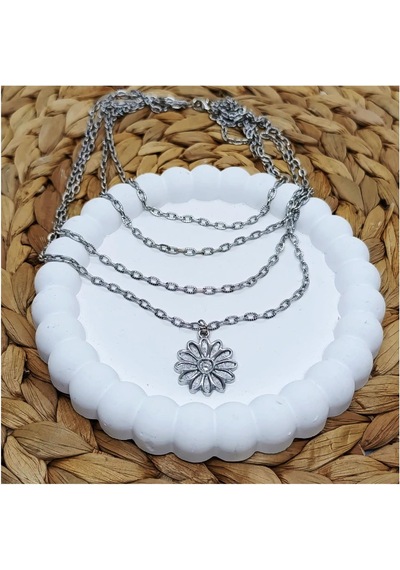 Çok Sıralı Kadın Kolye & Choker Beyaz