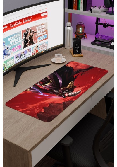 Overlord Kaymaz Dikişli Kauçuk Oyuncu Mousepad V1 - 70x30 Xl Gaming Mouse Pad Fare Altlığı