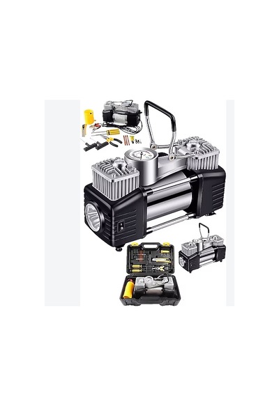 Ecole 12 Volt Kompresör Mini Araç Kompresörü Güçlü Çift Piston Kompresör 12pcs Diğer