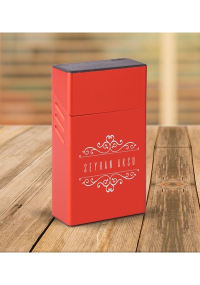 Bk Gift Kişiye Özel İsimli Kırmızı Touch/slender Boy Metal Sigara Kutusu-8