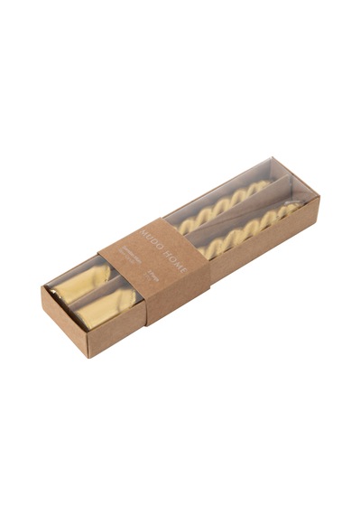 Mudo Home 2li Burgulu Şamdan Mum Gold 18cm 6355028