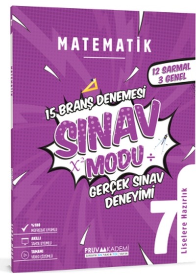7. Sınıf Matematik Sınav Modu 15 Deneme -  Pruva Akademi