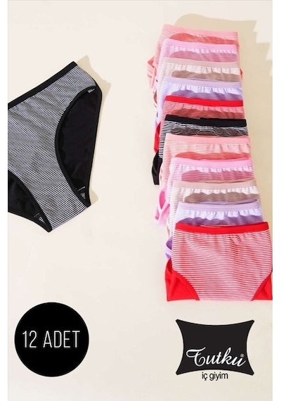 Tutku 12' Li Bayan Berry Bikini Külot Kombin 0594 Çok Renkli