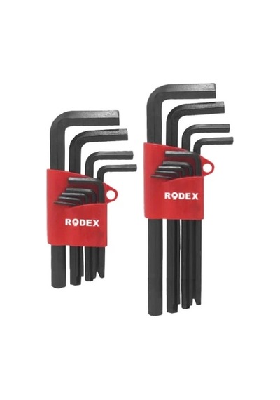 Rodex 9'lu Alyan Seti Hex Tip Kısa Al101t