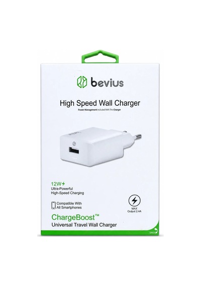 Dilaratrendhouse Tek Usb Beyaz 12w Işıklı Duvar Şarj Cihazı Bvs-ch401 Dlra Standart