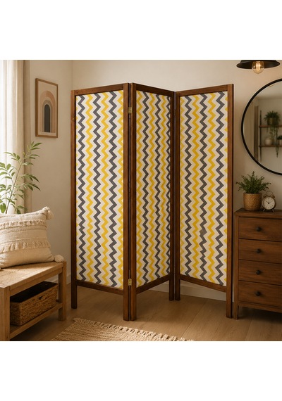 Kumaş Paravan 3 Kanat Seperatör Ahşap Kumaşlı Panel 6053