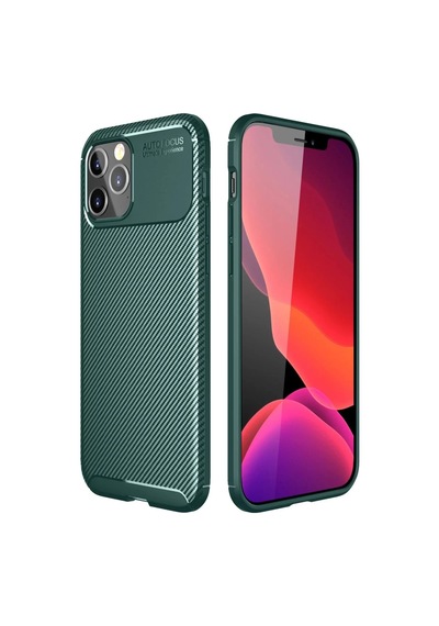 Newface Apple İphone 11 Pro Max Kılıf Auto Focus Karbon Kapak - Yeşil