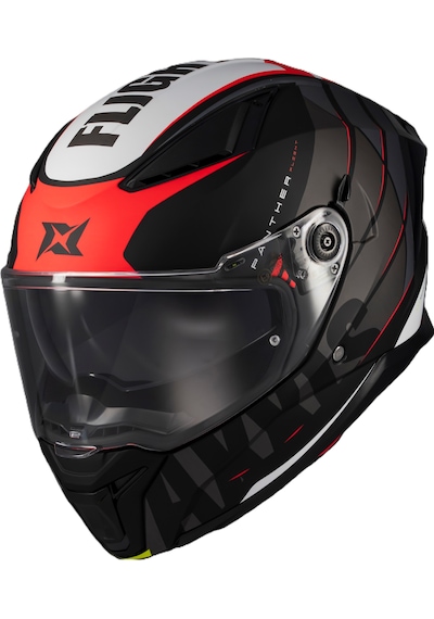 Axxis Panther Flight Kapalaı Kask Parlak Siyah Gri Kırmızı