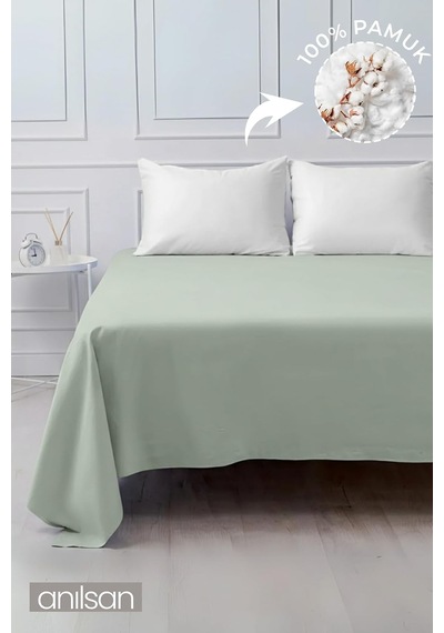 Camelia Tek/çift Kişilik Düz Ranforce Lastiksiz Çarşaf - Mint Yeşili%100 Pamuk Çok Renkli