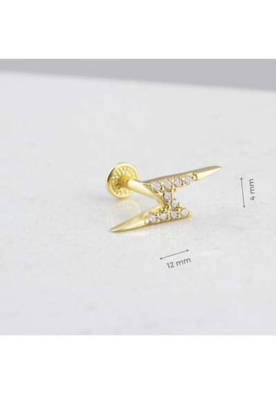 Glorria Altın Şimşek Tragus Piercing Çok Renkli 70555533