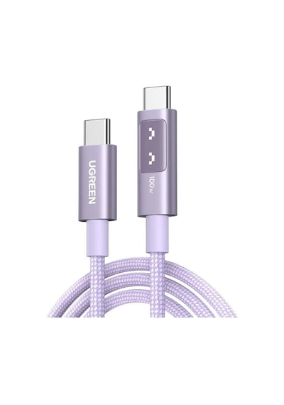 Ugreen Uno Usb-c 100w 5a Qc Pd Örgülü Hızlı Şarj Kablosu, 1 Metre, Mor, 65092 -