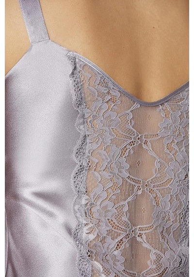 Pierre Cardin Royal Saten Dantelli 3'lü Kadın Sabahlık-şort Takım 2480 Royal