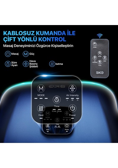 Skg YS100 Akıllı Ayak Masaj Aleti / Robotu Shiatsu Teknikleri Uzaktan Kumanda, Isı & Termoterapi Lacivert